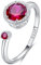 Qings Rot Rubin Ring Geburtsstein Juli, öffnen Ring Zirkonia Silber 925, 925 Ring Adjustable Finger Rings
