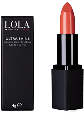 Lola Make-Up Ultra Shine Lipstick, Enriched With Antioxidant Vitamins A, C & E, Hyaluronic Acid No. 025 Sunset Red, Vegan