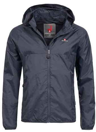 Höhenhorn Rigi Veste de pluie, veste d’extérieur à capuche pour homme, Bleu nuit, L