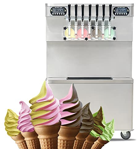 Kolice Commercial CE Certificate Commercial 4+3 Mixed Flavor Soft Serve ice Cream Machine, Yogurt ice Cream Maker