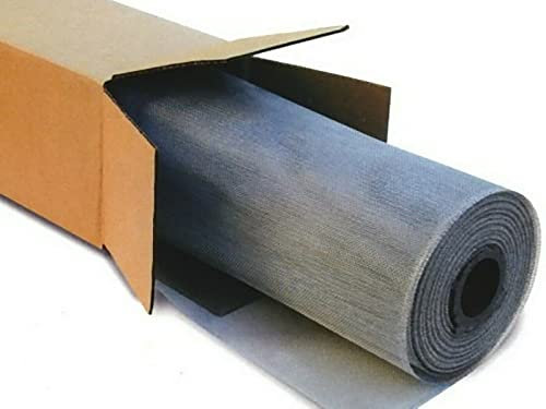Rotolo di Rete per Zanzariera in Acciaio Inox Aisi 316 18/16 Varie Misure (120 cm x 30 m), Grigio
