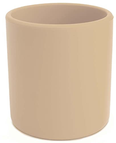 OLGS Silikon Becher Trinkbecher für Kinder | Trinklernbecher Kinderbecher Rutschfest Beige | Kindergeschirr, Babybecher, Silikonbecher für Baby und Kleinkinder Spülmaschinenfest BPA-frei 200ml (Cream)