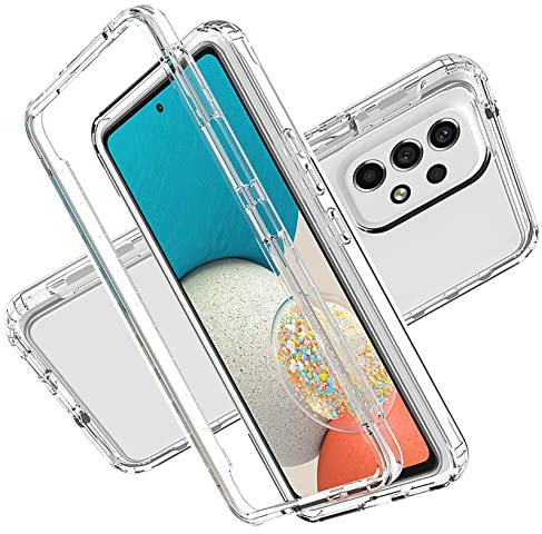 LXHGrowH Hülle für Samsung Galaxy A53 5G 360°Stoßfest, Transparent | 360 Grad Ganzkörper Stoßfest Handyhülle, Kratzfest Schutzhülle mit Eingebauter Displayschutzfolie, Case Dual