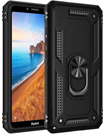 TiHen Compatible con Custodia Google Pixel 6, Cover 360°Girevole Ring Armor Bumper TPU Case Magnetica Supporto Smartphone Silicone Custodie con Pellicola Protettiva-Nero