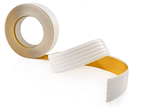 Quest Bande Antidérapante 35 mm PVC Autoadhésive - Blanc, 5 m | Revêtement antiglisse à dos adhésif puissant, sécurise sols, rampes et marches, escaliers, garages & ateliers