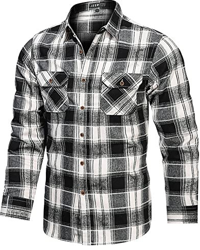 Causal Shirt Herren Frühling Revers Kariert Shirt Herren Klassisch Jugend All-Match Basic Shirt Herren Vintage Mit Taschen Langarm Shirt Herren C-Black 5XL