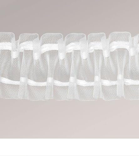 LYSEL Gardinenstore Zubehoer Smokband mit Raffverhältnis 1:2 Länge: 5m, Höhe: 5cm transparent