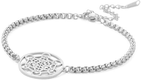 UNIFT Metatrons Würfel Armband für Frauen Männer Edelstahl Erzengel Metatron Würfel Armband Heilige Geometrie Talisman Schmuck