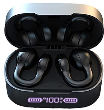 KOAIEZ Bone Conduction Bluetooth Headset, Hearing Aid Out-Of-Ear Wireless Headphones Hanging Ear, Music Sports Ultra-Long Endurance, 8D Sound And CVC Noise Reduction, for Running Cycling Workouts