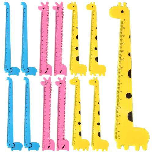Tofficu 15 cm Lineal, Kunststofflineal, Lineal in Giraffenform für Kinder und Erwachsene Schüler, Schule, Klassenzimmer, Home-Office (30 Stück)