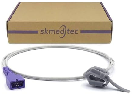 skmeditec - Cable de conexión directa spo2 Sensor 9.8ft compatible con monitor con módulo nellcor oximax (Neonate Soft, 9,8 pies)