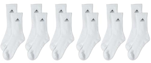 adidas Unisex Cushioned Sportswear 3 Pairs Crew Socks, White/Black, XS (Pack of 2)