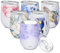 THILY Isolierter Weinbecher aus Edelstahl Weinglas ohne Stiel mit Deckel und Strohhalm, spritzwassergeschützt, niedlicher Reisebecher für Kaffee, Cocktails, violette Blätter