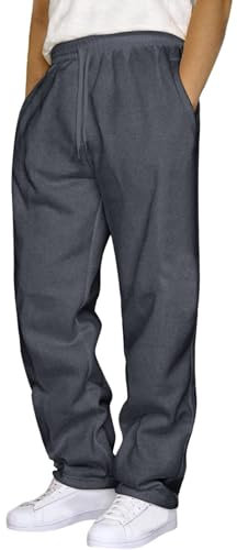Generisch Trainingshose Herren lang Baumwolle Cargohose männer Baggy y2k high Waist Cargo Hose 90er Streetwear Jogginghose Herren ohne bündchen unten warm joggpants männer