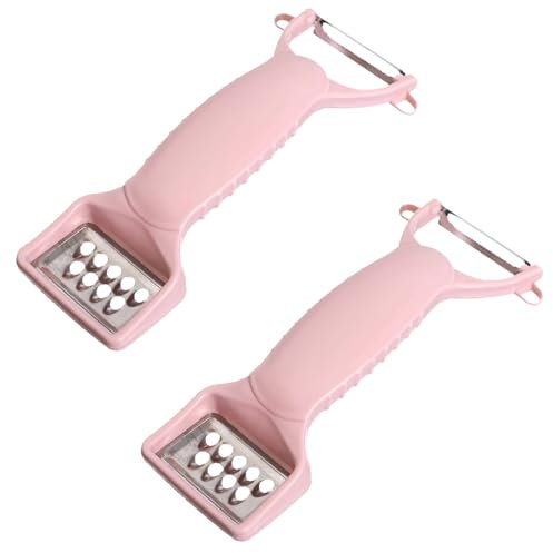 2PCS Vegetable Peeler, Dual Head Peeler Apple Peeler Cabbage Shredder Manual Potato Slicer with Ergonomic Handle for Home Kitchen