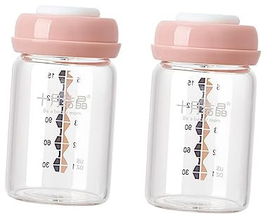 ifundom 2pcs Glass Breastmilk Storage Bottles Breast Milk Storage Bottles for Breast Milk Collection Solution Dishwasher Safe Freezer Safe