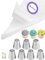 Flower Piping Nozzles with Bags,7 Pcs Russian Piping Tips Set Flower Frosting Nozzles Rose Tulip Tips & 2 Leaf Nozzles & 20 Disposable Piping Bags 12 inch for Frosting Cupcake Cake