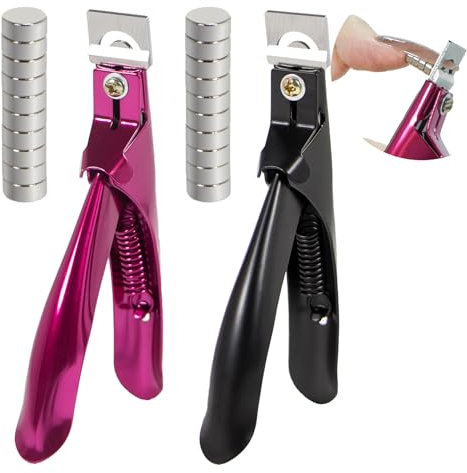 2 Pièces Guillotine Capsule Ongle Professionnel, Coupe Capsules Ongles avec Aimant, Coupe Ongle Capsule en Acier Inoxydable, pour les Ongles Acryliques et Artificiels et Faux