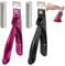 ZUYIST 2 Stück Nagelknipser Gelnägel mit Magneten Sizer, Edelstahl Professionelle Nail Cutter, Nail Clipper für Künstliche Nägel, Maniküre Tip Cutter Schwarz und Rosa, für Acryl Gel