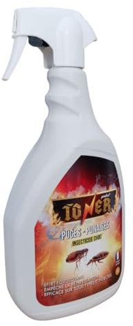 TONER Protect’ Puces et Punaises – Insecticide Choc 1L – Élimination Immédiate – Empêche la Réinfestation – Spray Anti Punaises de Lit et Puces – Action Foudroyante – Fabriqué en France