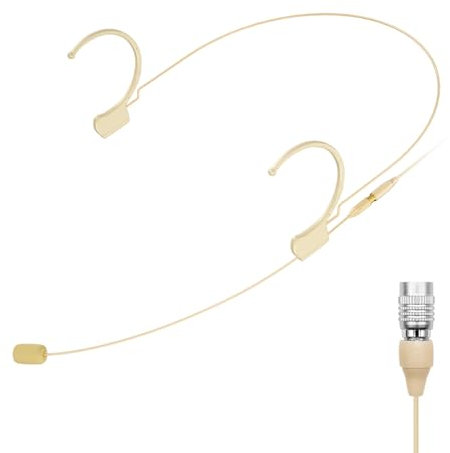 KIMAFUN Professional Over-Ear Hanging Condenser Headset Microphone, Compatible with Audio Technica Wireless Bodypack Transmitters, Ideal for Performances, Theaters, Lectures, and Speeches,HC-810