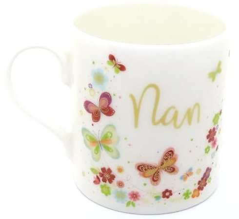 Nan Butterly & Flowers Mug Fine China 8.5 cm Ceramic Tableware Gift Grandmother