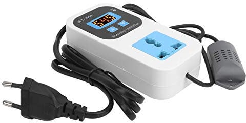 TIKATARER Sensore di umidità, Presa per Interruttore di Deumidificazione Umidificazione 0%-99% RH WT2000 Regolatore di umidità con Regolazione Precisa per Magazzini di Stoccaggio, Serre,