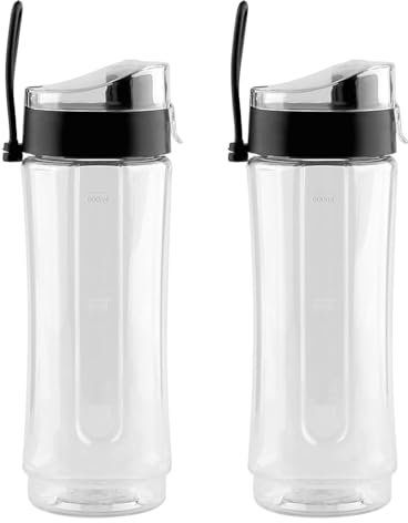Anbige Replacement Parts Sports Bottle with Spill-Proof Lid,Compatible with Oster MyBlend Plus Personal Blender (2 20oz + 2 lids)