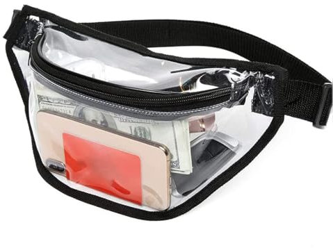 Semazz Transparente Gürteltasche,Stadium Approved Bauchtasche Holographic Klar Hüfttasche für Damen Herren Männer Jungen Laufen Wandern Reisen Sport