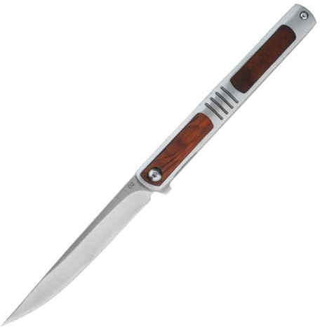 FYJSTET Klappmesser einhandmesser Slim Klappmesser Edelstahl Massivholzgriff Outdoor Messer Scharfes Fruchtmesser Faltung mit hoher Härte Taschenmesser mit Clip