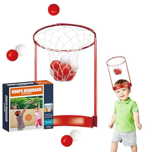 Hobby-Kopfhörer-Ballspiel – Kinder-Indoor-Spielball, interaktives Spielzeug – Kopfhörer-Wurfspielausrüstung –??3-6????????Korbnetz-Stirnbandspielzeug für Kinder von 3-6 Jahren, Korbnetz-Stirnbandspiel
