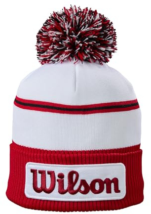 Wilson Unisex Tour Hut Beanie-Mütze, Weiß/Rot, Einheitsgröße EU