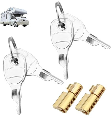 2 Stück Anhängerschloss, Anhänger Schloss inkl Schlüssellochsperrer, für Anhängerkupplung Kompatibel, geeignet für 50-mm-Stahlkupplungen, Anhänger Diebstahlsicherung