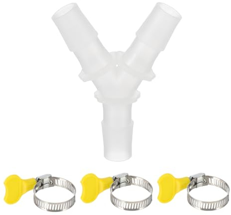 PATIKIL Raccordo Per Tubo Di Scarico A 3 Vie Adattatore Estensione Tubo Di Scarico Lavatrice In Plastica Con 3 Fascette Per 0.49-0.61 Pollice Condizionatore Lavastoviglie Tubo Dell'Acqua