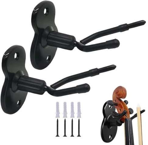 Violin-Wandhalter Platzsparender Bogenhalter Und Organizer Zur Aufbewahrung | 2 Stück Streichinstrumente Zubehör Organizer Viola Violine Wandhalterung Bogenhalter für Zuhause, Studio, Amateure und
