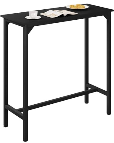 JYBNBBE Table de Bar Noire pour Bar et entrée de Cuisine, Console de Salon Moderne et Fine pour Petits espaces, Hauteur 100 x 40 x 100 cm, SBST0681