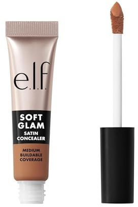 e.l.f. Soft Glam Satin Concealer, mittlere Deckkraft für Unreinheiten und Augenpartie, setzt sich nicht ab, langanhaltend, vegan und tierversuchsfrei, 44 Tan Cool
