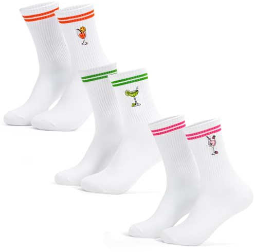 3 Paar Dackel Socken Damen Herren, Lustiges Geschenk für Hundeliebhaber | Witzige Dackelsocken, Tennissocken mit Stickerei, atmungsaktive Baumwollmischung, Gassi-Look für den Alltag, Gr. 38-46