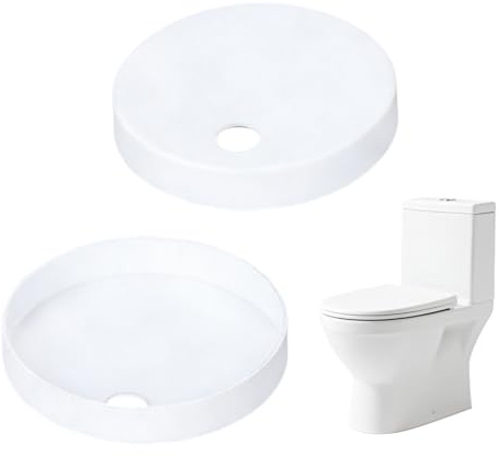 2 Pack White Toilet Seat Bolt Covers 60mm Plastic Screw Caps for Hinges | Conceals exposed hinge screws, snap-on fit, wear & deformation resistant, tidy polished look for home and public washrooms
