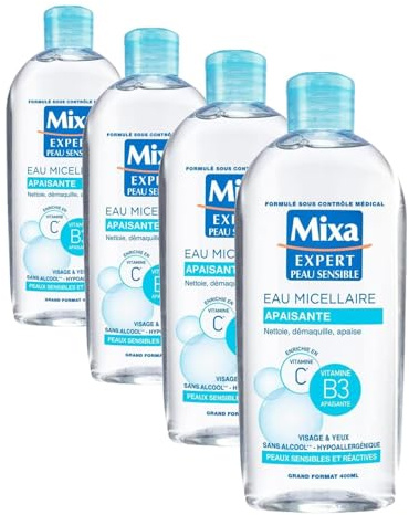 Mixa Expert Peau Sensible Eau Micellaire Physiologique 400 ml (Lot de 4)