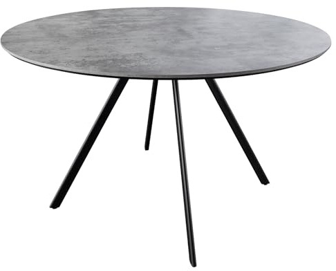 Esstisch ATELIER 120cm - schwarz grau - Metall - vielseitig einsetzbar | 4 Sitzplätze, flexibel kombinierbar, minimalistischer Stil, stabile Konstruktion, industrial-Design, Metallgestell