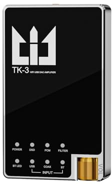 Yinyoo TRI TK3 Kopfhörerverstärker Tragbarer DAC Dual ES9039Q2M, 3,5/4,4 mm Ausgänge, 768 kHz/32 Bit, DSD512, 5000-mAh-Batterie für Hi-Fi-Audio, Mehrfacheingänge USB/Bluetooth/Coaxial