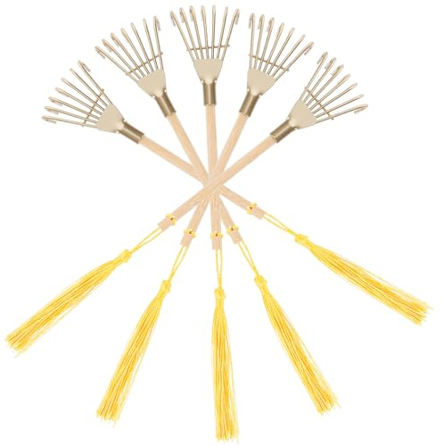 Hemobllo Goldene Eisenrechen‑Dekoration 5 Stück für Haus und Hof