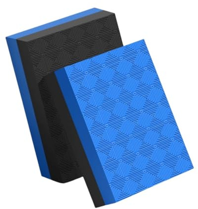 Luwecf 2 Stück Barbell Kissen Gewichtheben Crash Drop Pads Fitness Workout PVC Oberfläche Stoßdämpfend Leicht Transportierbar Geräuscharm für Heimtraining, Schwarz Blau 50x33x4cm