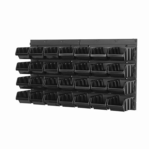 Prosperplast 30 teilg. Wandregal Lagerregal Regale inkl. Stapelboxen Gr. 2 schwarz Werkstatt