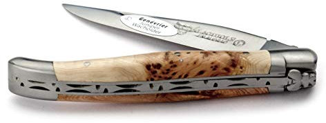 Laguiole en Aubrac Taschenmesser L0211GEIF 11 cm, Griffschalen Wacholder, Klinge 9 cm matt, Backen matt