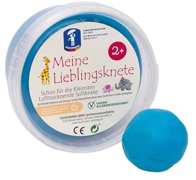Feuchtmann MEINE LIEBLINGSKNETE Edu Edition Blau | 500g Kinderknete Einzeldose | glutenfreie Spielknete vegan | lufttrocknende ungiftige Knete