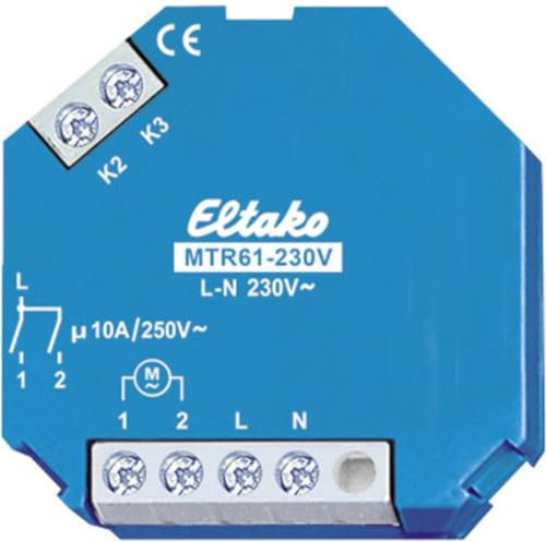 Eltako 61200603 Motor-Trennrelais 230V, 2 Plus 2 Schließer Nicht potenzialfrei 5A/250V AC, 1 Stück, MTR61-230V, Blau