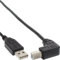 InLine 20631 - Cable USB 2.0, tipo A macho a tipo B macho en ángulo V/bajo, 0,5 m, negro