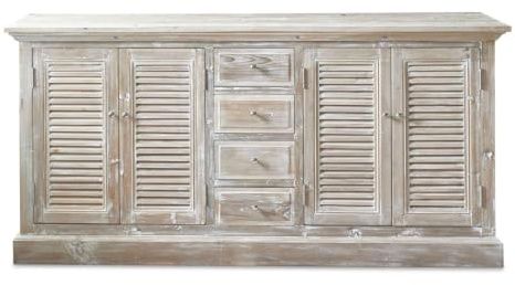 Loberon Kommode Houston, antikbraun | mit Türen und Vier Schubladen, bietet viel Stauraum, Landhaus-Stil, Vintage-Look, Aufbewahrung, Kommodenschrank,Tannenholz